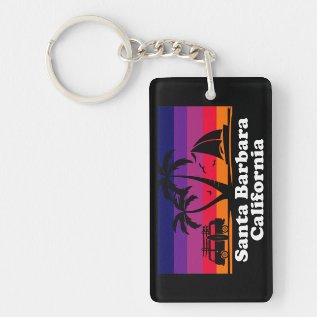 Vintage Santa Barbara California Keychain (Front)