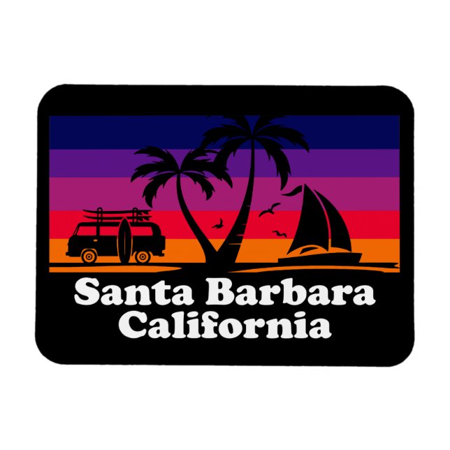Vintage Santa Barbara California Magnet (Horizontal)