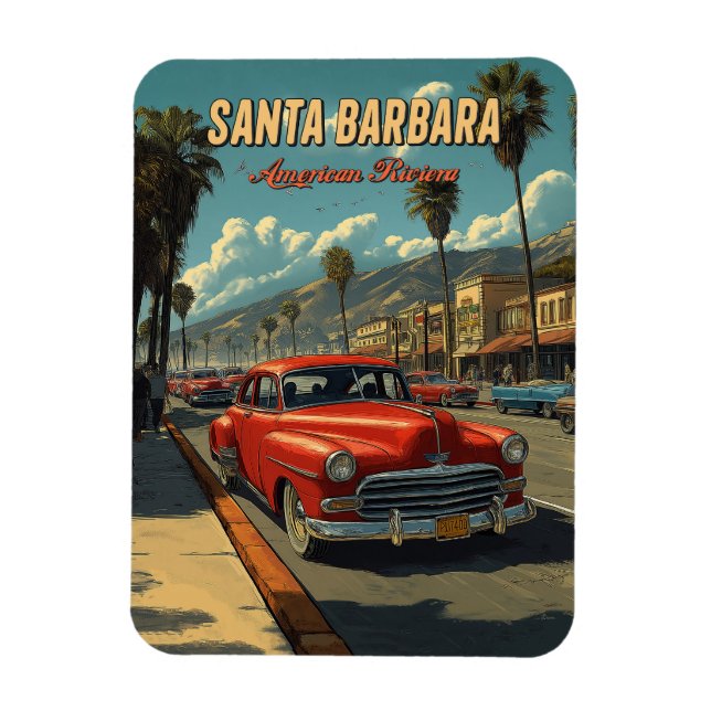 Vintage Santa Barbara, California Magnet (Vertical)