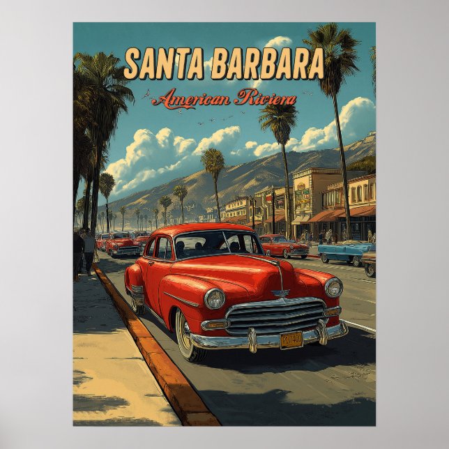 Vintage Santa Barbara, California Poster (Front)