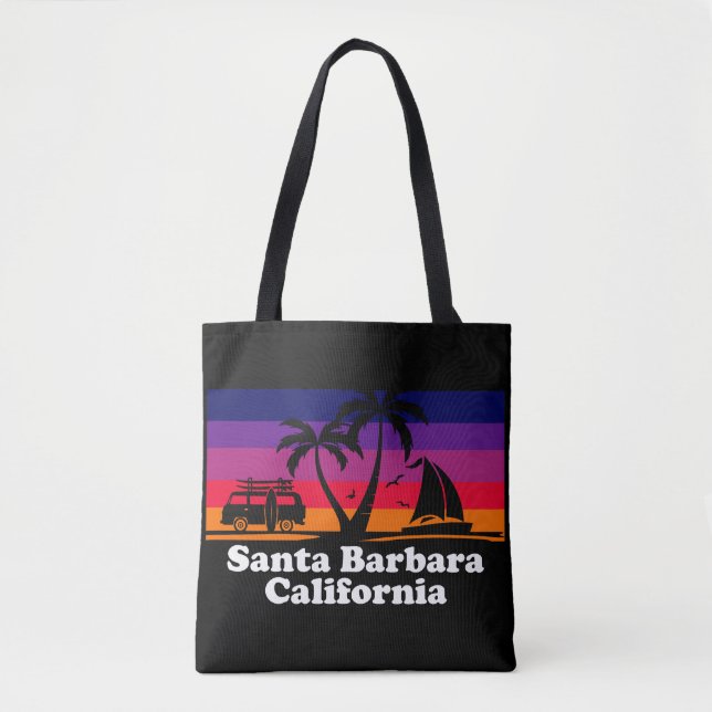 Vintage Santa Barbara California Tote Bag (Front)