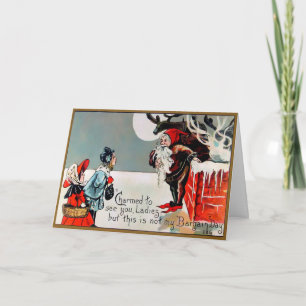 Vintage Santa Bargain Day Holiday Card