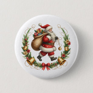 Vintage Santa Button