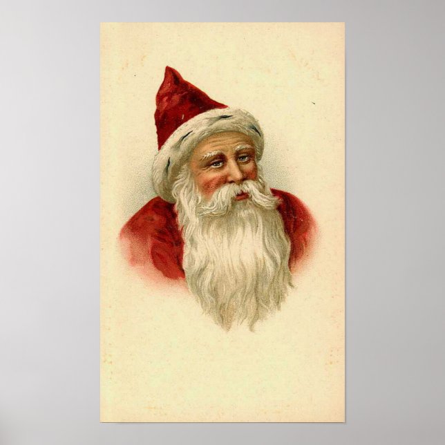 Vintage Santa Card Poster (Front)