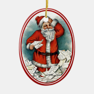 Vintage Santa Ceramic Ornament