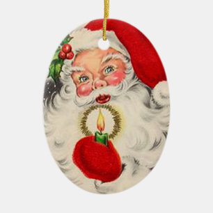 Vintage Santa Ceramic Ornament