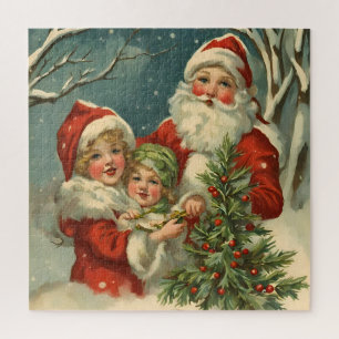 Vintage Santa, Children and Christmas Tree Jigsaw Puzzle