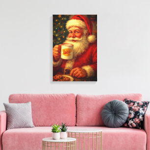 Vintage Santa Christma Stretched Canvas  Print