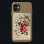 Vintage Santa Christmas Angel  Gold iPhone 11 Case<br><div class="desc">This is a Vintage Victorian Santa & Angel Christmas Scene to give your phone some holiday spirit.</div>