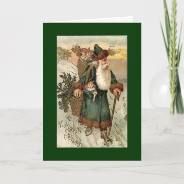 Vintage Santa Christmas Card (Front)