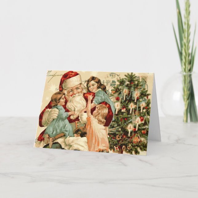 Vintage Santa Christmas Card (Front)