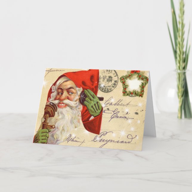 Vintage Santa Christmas Card (Front)