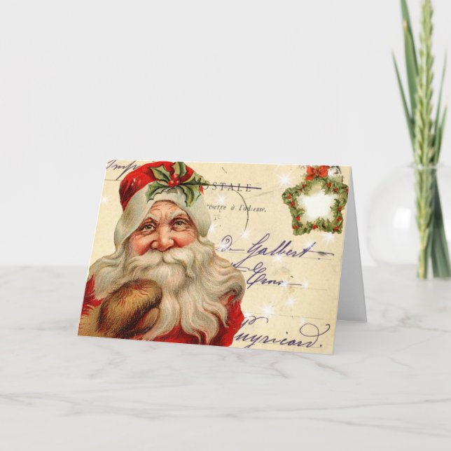 Vintage Santa Christmas Card (Front)