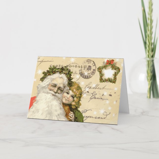 Vintage Santa Christmas Card (Front)