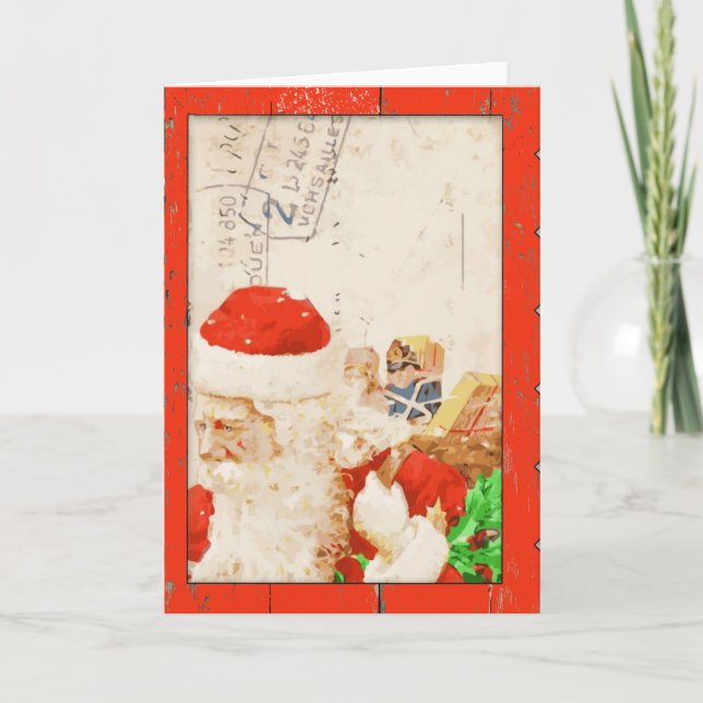 Vintage Santa Christmas Card (Front)