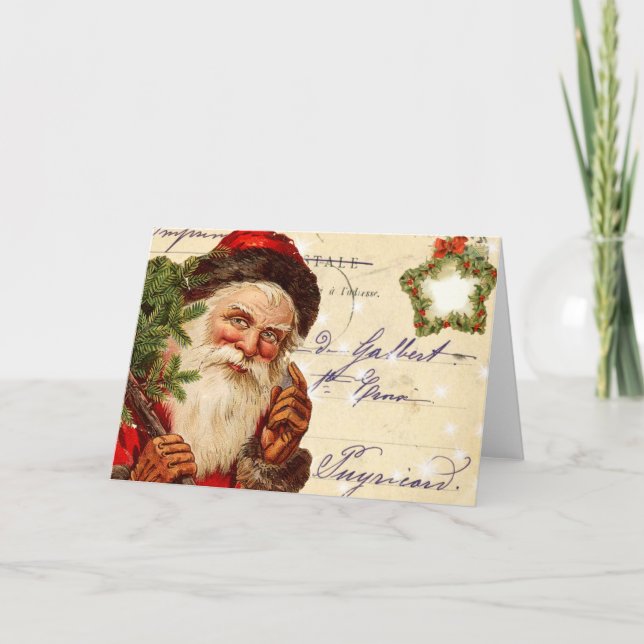 Vintage Santa Christmas Card (Front)