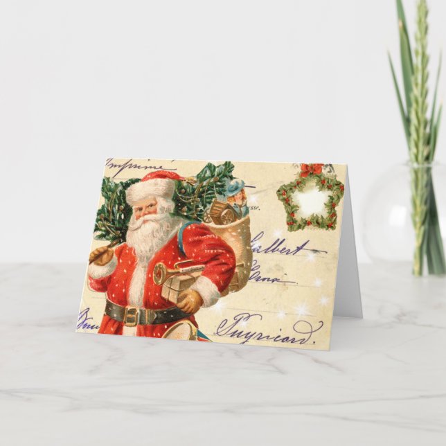 Vintage Santa Christmas Card (Front)