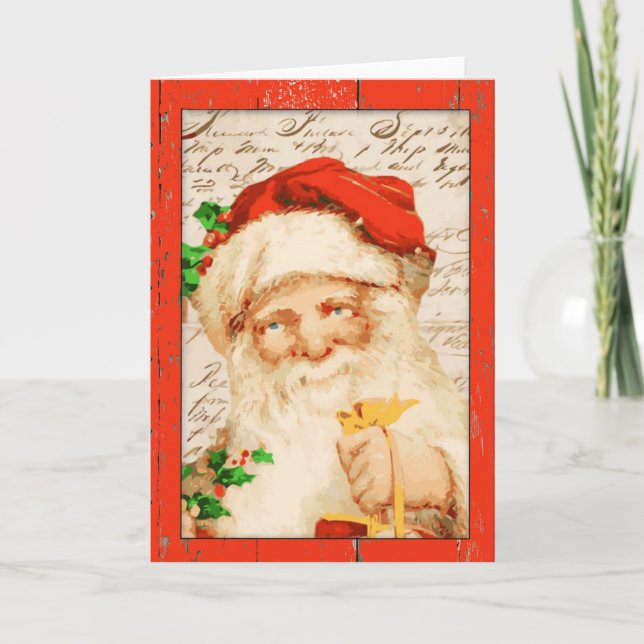 Vintage Santa Christmas Card (Front)