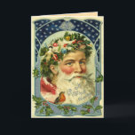 Vintage Santa Christmas Card<br><div class="desc">Vintage Christmas cards for the people you love. Easy to customize! Each old world postcard is lovingly restored for best print quality.</div>