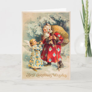 Vintage Santa Christmas Card Customize it