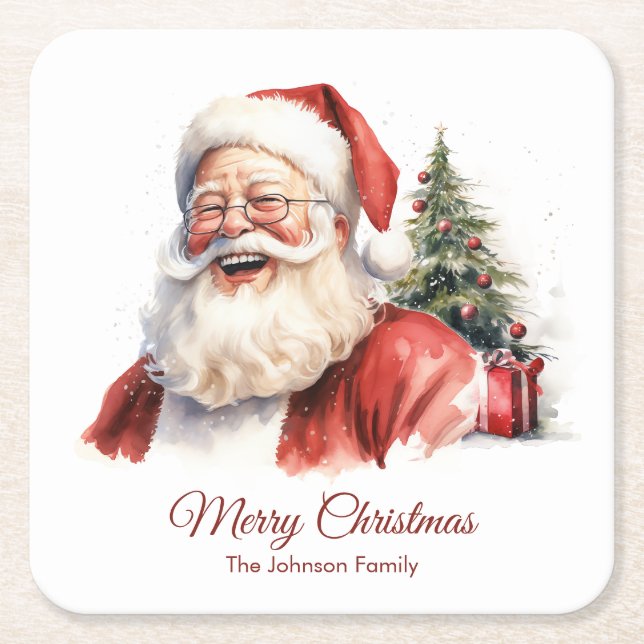 Vintage Santa Christmas Coaster (Front)