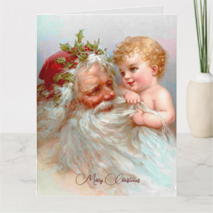 Vintage Santa Christmas custom  Card