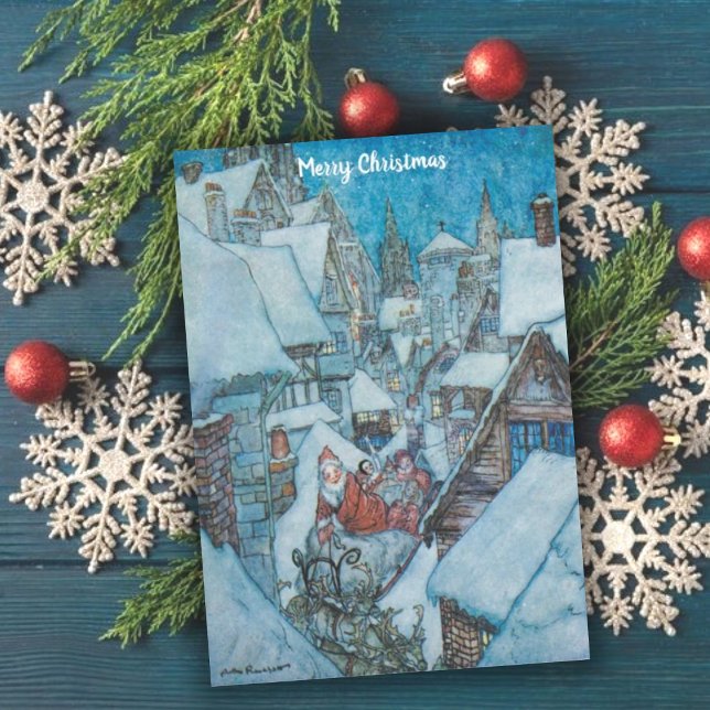 Vintage Santa Christmas Greetings Holiday Card (Creator Uploaded)