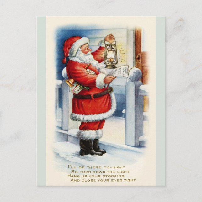 Vintage Santa Christmas Greetings Postcard copy (Front)