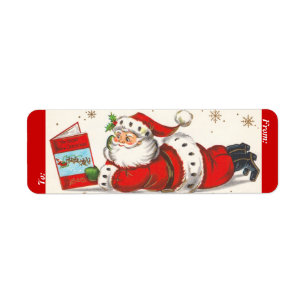 Vintage Santa Christmas Labels