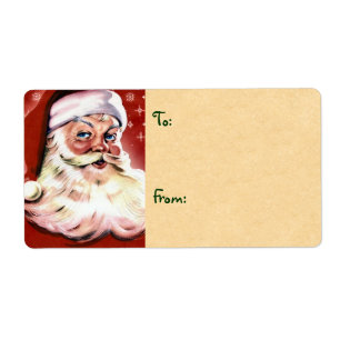 Vintage Santa Christmas Labels