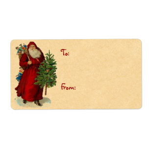 Vintage Santa Christmas Labels
