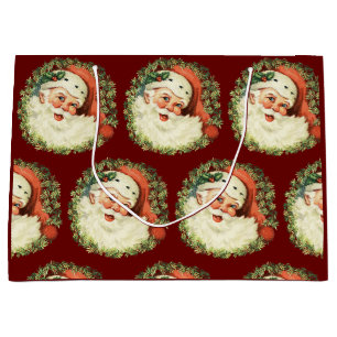 Vintage Santa Christmas  Large Gift Bag