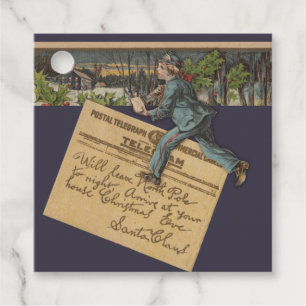 Vintage Santa Christmas Letter Favour Tags