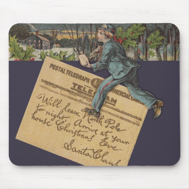 Vintage Santa Christmas Letter Mouse Pad (Front)