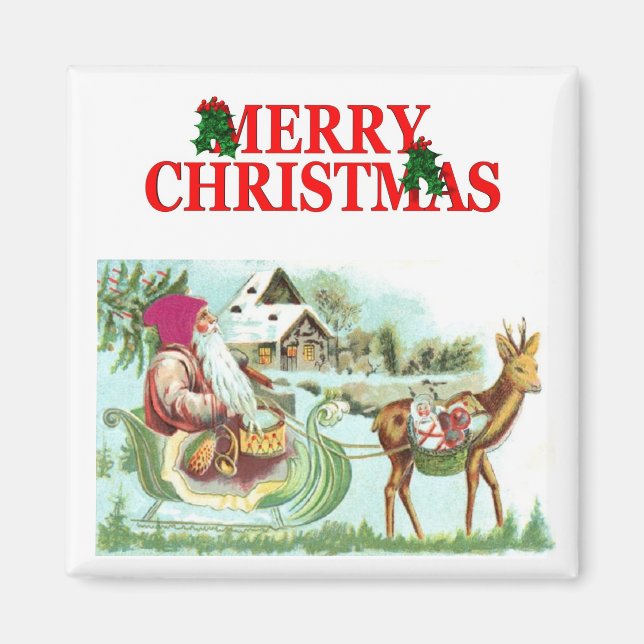 Vintage Santa Christmas Magnet (Front)