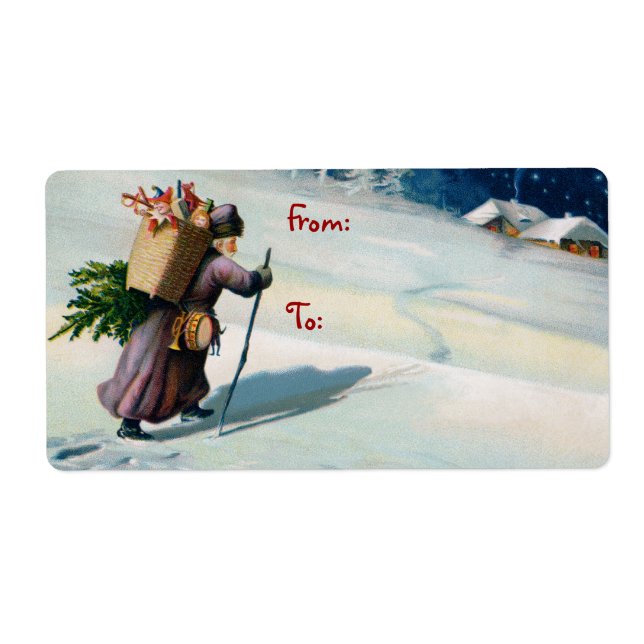 Vintage Santa Christmas Mailing Labels (Front)