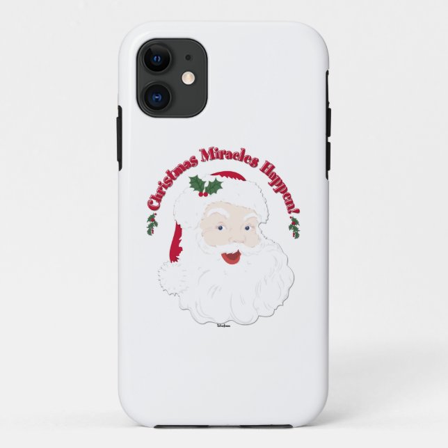 Vintage Santa Christmas Miracles Happen! Case-Mate iPhone Case (Back)
