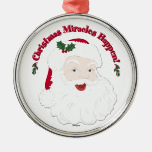 Vintage Santa Christmas Miracles Happen! Metal Ornament
