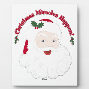 Vintage Santa Christmas Miracles Happen! Plaque