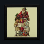 Vintage Santa Christmas Music Singing Gift Box<br><div class="desc">Vintage Santa Claus Playing the Violin Santa Claus is having great fun in this reproduction of a vintage Christmas card. He's playing a violin as the two children in front of him are holding a candle, reading the sheet music, and singing along with a wonderful Christmas song. At their feet...</div>