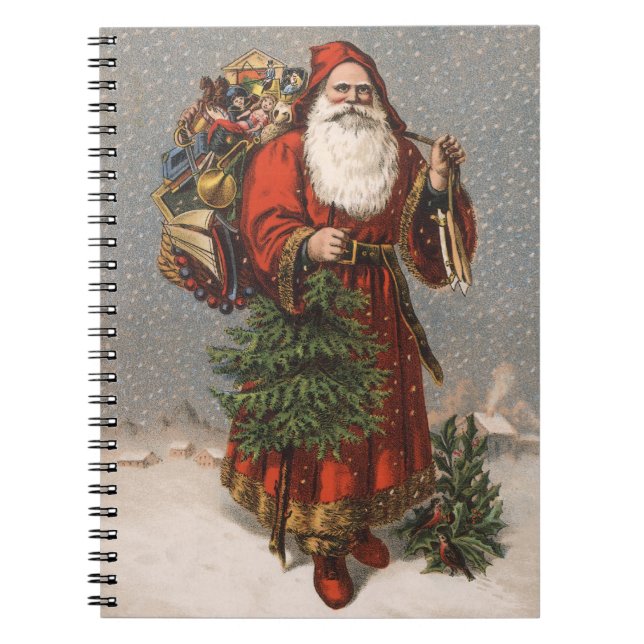 Vintage Santa Christmas Notebook (Front)