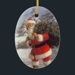 Vintage Santa Christmas Ornament<br><div class="desc">Old fashion Christmas ornaments! Beautiful Victorian Christmas ornaments for your holiday decorations! Easy to customize with a name and date. A special gift for under $15.</div>