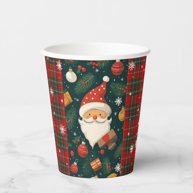 Vintage Santa Christmas Paper Cup (Front)