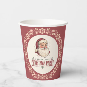Vintage Santa Christmas Party Paper Cups