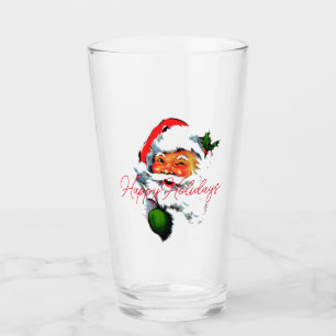 Vintage Santa Christmas retro Classic stylish    Glass