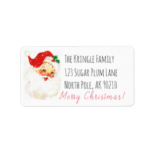 Vintage Santa Christmas Return Address Label