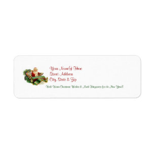 Vintage Santa Christmas Return Address Labels 5