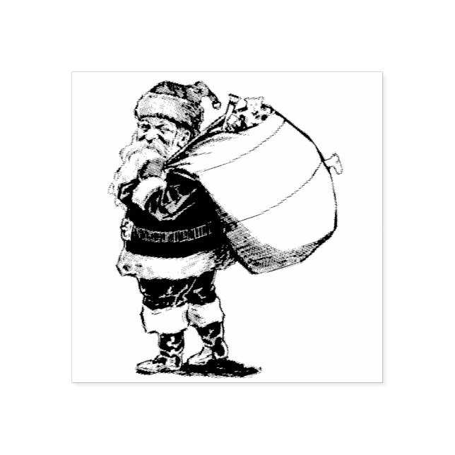 Vintage Santa Christmas Rubber Stamp (Imprint)