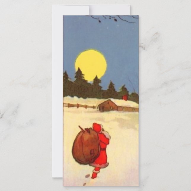 Vintage Santa Christmas Scene Bookmarks (Front)