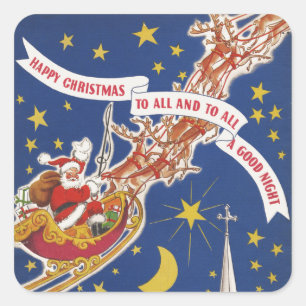 Vintage Santa Christmas stickers
